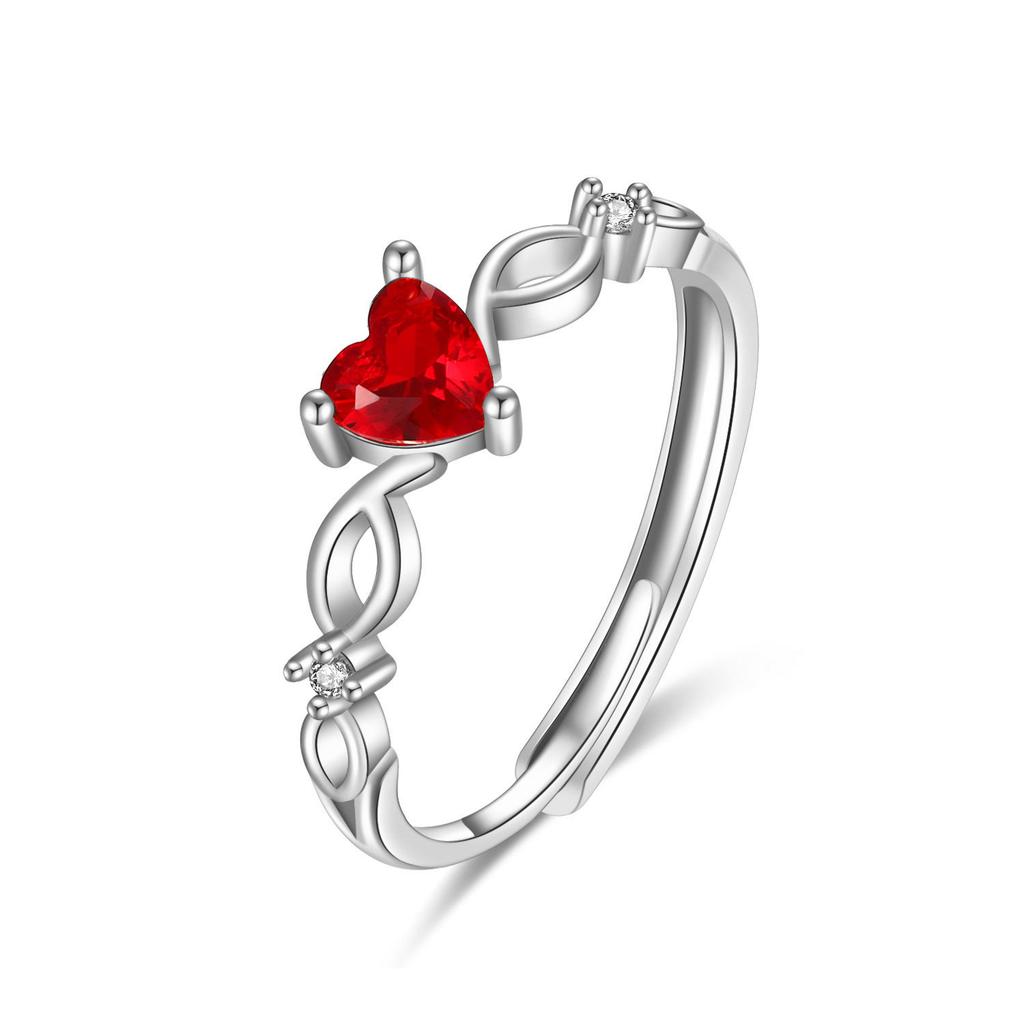 Bague Viva pour femme en or rose plaqué avec zircon incrusté, bague rouge en forme de cœur, accessoires de mode, ajustement d'ouverture