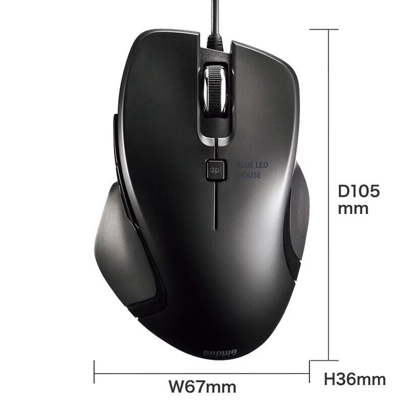 SANWA BLC180 Ergonomic Type-C Wired Mouse