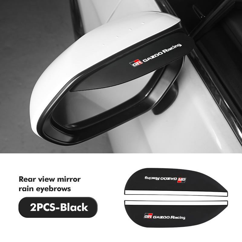 For Toyota 2PCS Soft Rubber Rearview Mirror Rain Eyebrow Styling Accessories GR MN Crown RAV4 Yaris Land Cruiser Corolla Prius