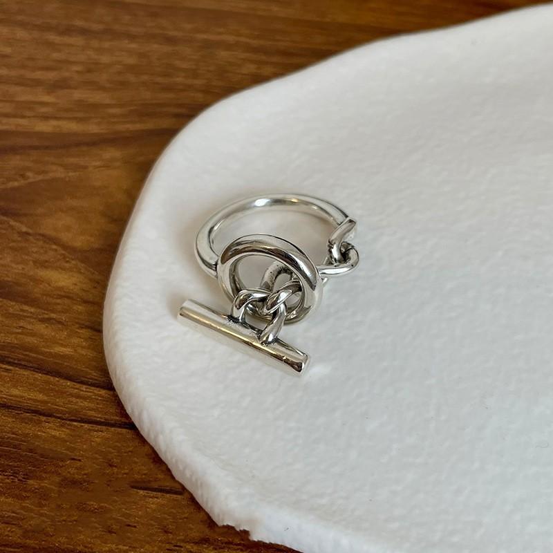 New in 925 Silver Round Ring Adjustable Rings For Women Men Engagement Aesthetic Luxury Jewelry Jewellery
