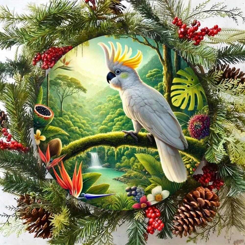 Metal Art Bird Wall Sign for Home Garden Office Decor 20x20