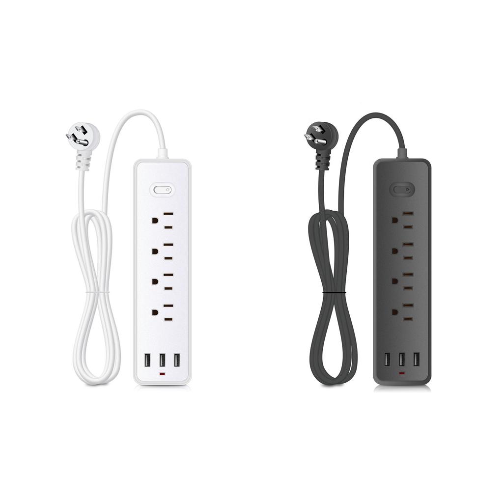 Power Strip, Surge Protector with 4pcs Wide-spaced Outlets & 3x USB Ports for Phone Tablet Laptop Multiple Devices