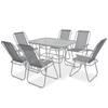 VidaXL Mobilier à dîner d'extérieur 8 pcs Acier et textilène Gris