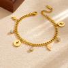 316L Stainless Steel Lightning Rhinestone Charm Bracelet For Women Fashion New Gold Plated Chain Jewelry Party Gift