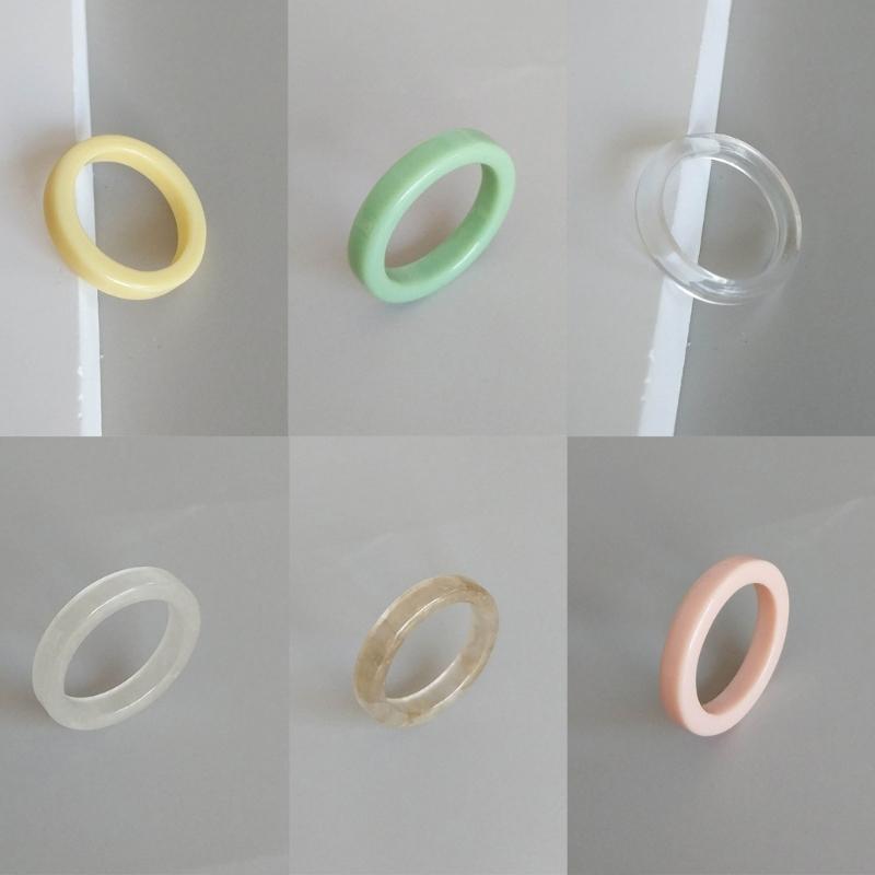 Acrylic Resin Ring Color Ring Fashion Y2K Style Accessory Jewelry Fans Gift DIY Finger Rings Ornaments Simple Ring