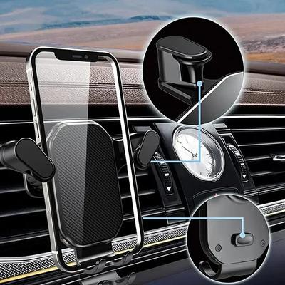 360° Air Vent Stand Car Phone Holder Gravity Lock Phone Mount Flexible Adjustment Universal Auto Phone Stand for 4-7 Inches