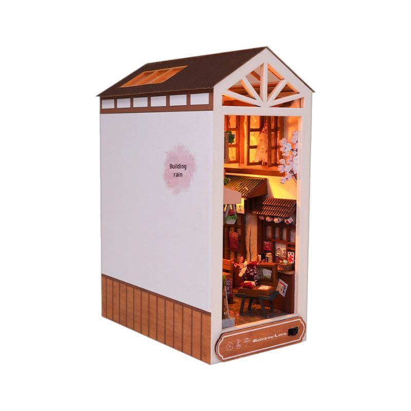 Tianyu DIY 3D Miniature Bookend: Rainy Alley Creative Assembly Model Toy