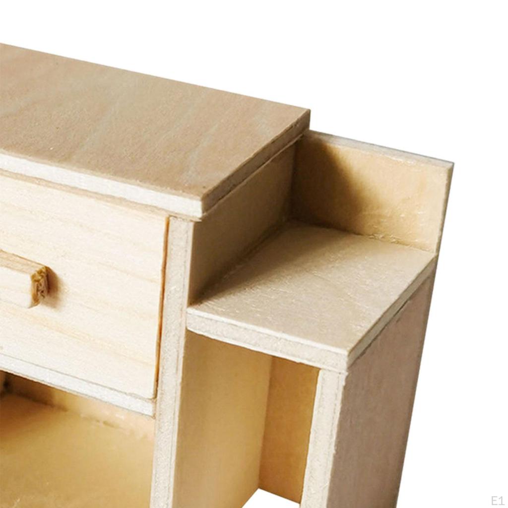 1/12 Dollhouse TV Cabinet Dolls House Furniture Toy Wooden Miniature Decor