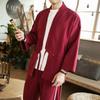 Men Chinese Style Retro Japanese Loose Open Front Cardigan Jacket Summer Outerwear