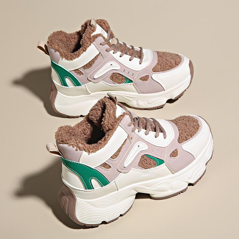 

Модные вулканизированные повседневные спортивные женские туфли 2024 года, новые зимние туфли на толстой подошве с высоким берцем для папы Zapatillas De Deporte 40 коричневый