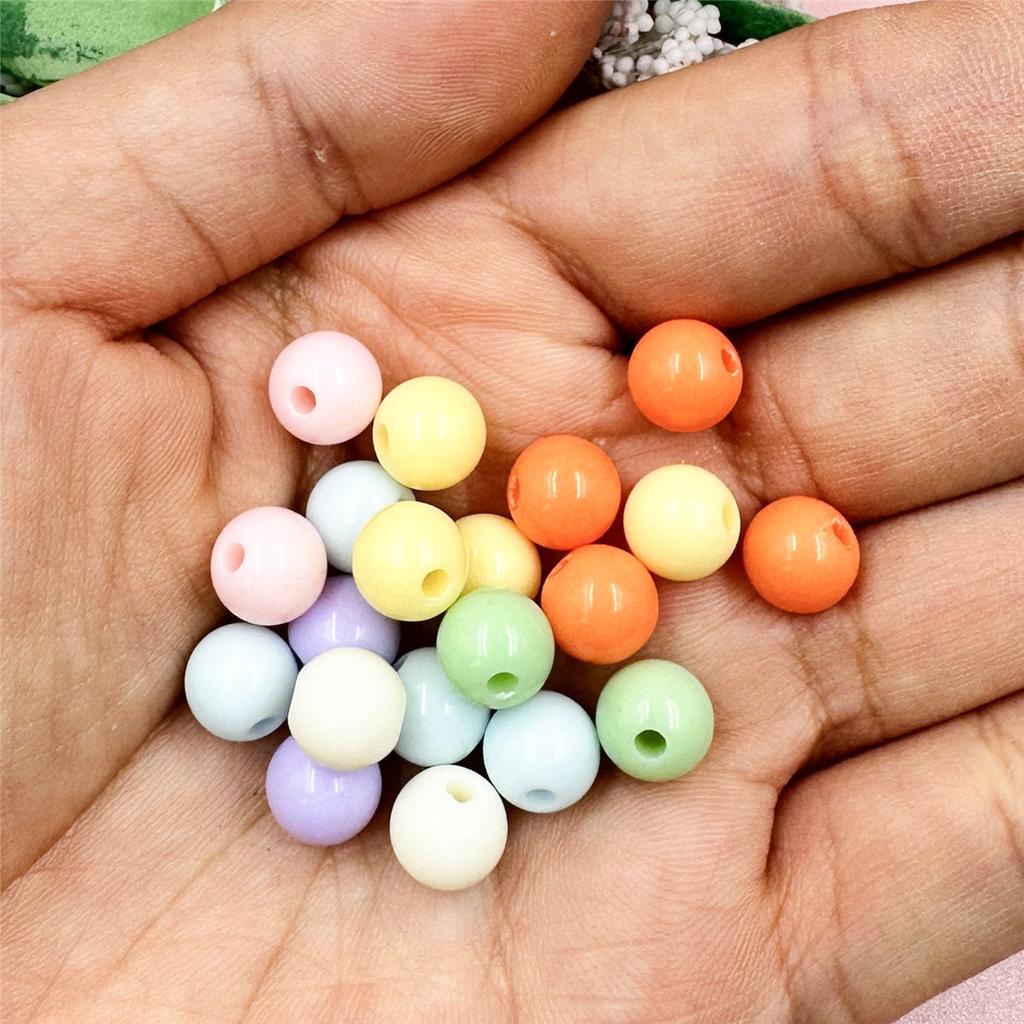 Handmade Materials 6mm-16mm DIY for Jewelry Production 100-10Pcs Fashion Beads Acrylic Bead Colorful Circular Beads  Beads
