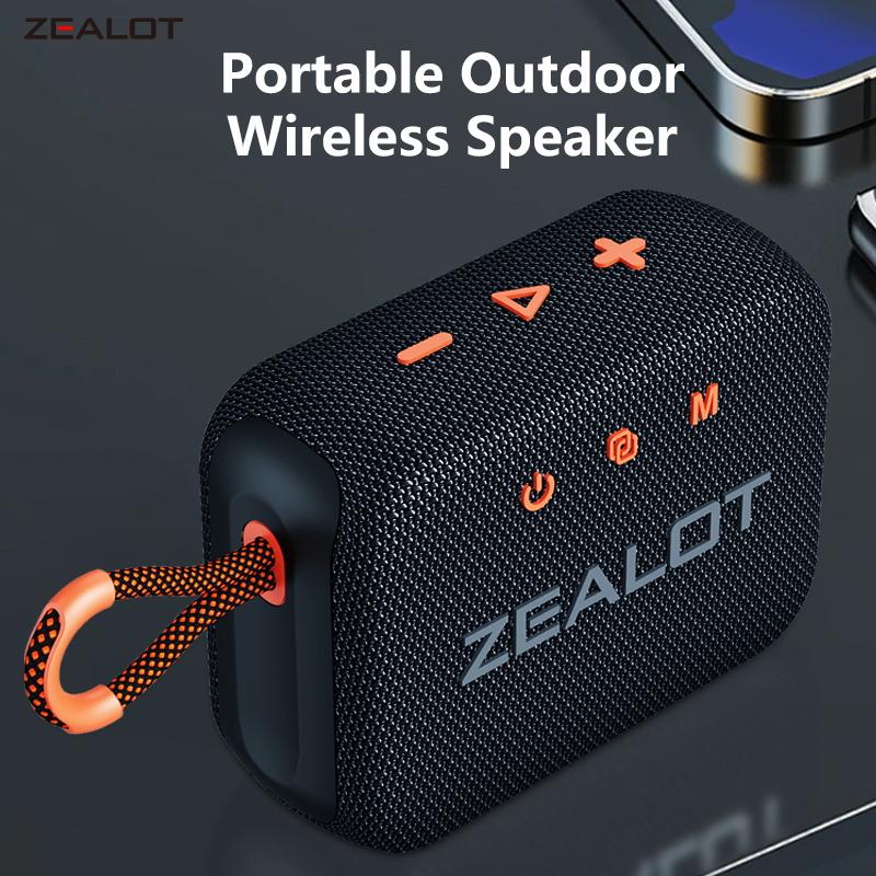 ZEALOT S75 10W Wireless Speakers Outdoor Portable Subwoofer Speaker Waterproof IPX 6 Wireless Speaker Dual Pairing,3000mAh.