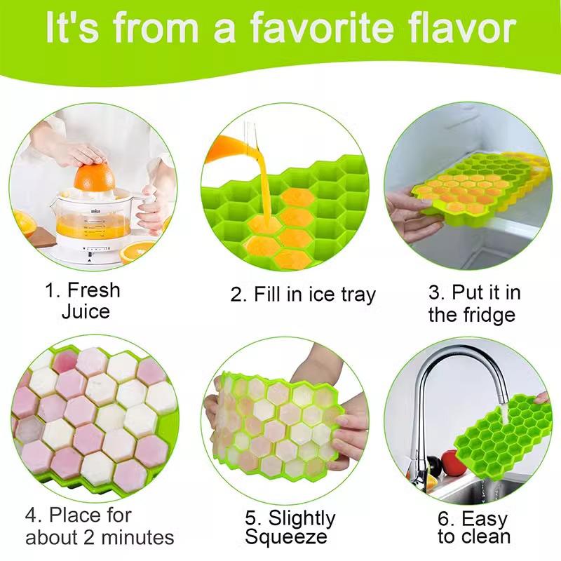 Creative Silicone Honeycomb Ice Cube Tray - DIY Quick Freezer Mold for Home