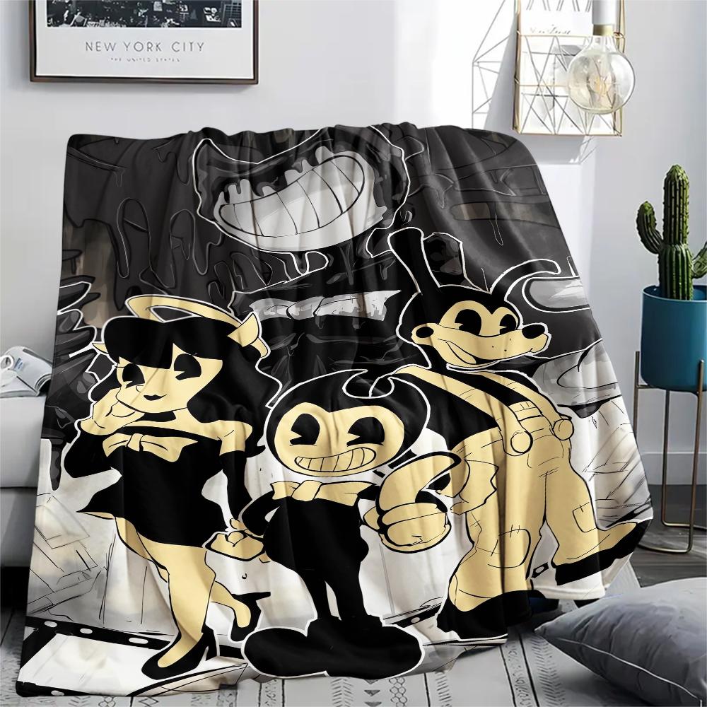 1Pc Bendy Print Flannel Blanket, High quality Comfortable for All Seasons, Home Decor, Warmth and Comfort, Perfect for Christmas Gifts