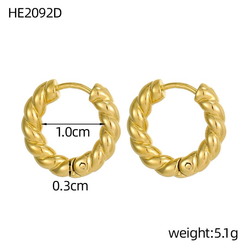 CARLIDANA New Trendy Earring Waterproof Tarnish Free 18K Gold Plated Dainty Bead Oval U Stainless Steel Hoop Earrings for Women