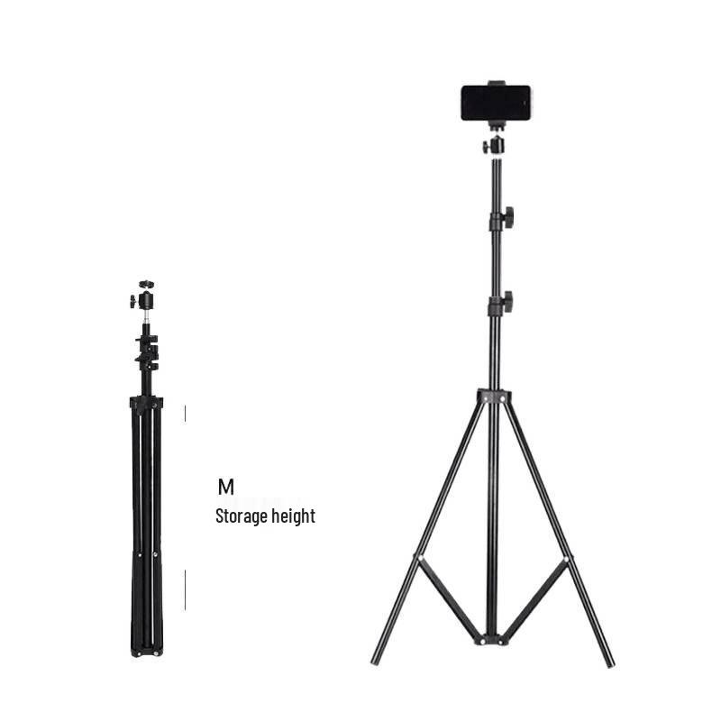 Multi-Functional Floor Tripod Phone Holder with Ring Light for Live Broadcast & Photography