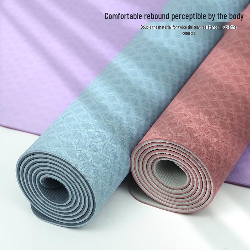 TPE Non-slip Thickened Yoga Mat for Home Fitness – Silent, Shock-Absorbing, Portable Exercise Mat