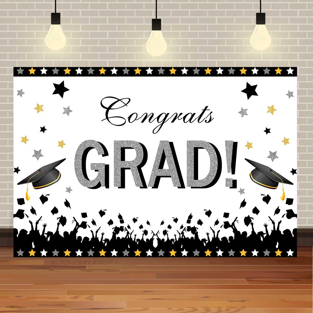2025 Graduation Season Background Banner Bachelor's Cap Balloon Party Decorative Background Photography Background
