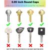 Vibit 80 Pack Key Caps Covers 1 Inch Standard & 0.95 Inch Round Key Caps Set 2 Styles Key Head Protectors for Small Regular Round Flat House Keys