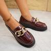 Platform spring new retro British style metal buckle small leather shoes single shoes