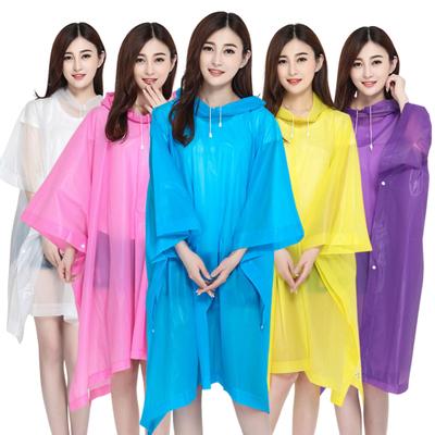 2 Pack Reusable Rain Ponchos Button Closing Waterproof Easy To Carry Comfortable To Wear Hooded Raincoats for Adults