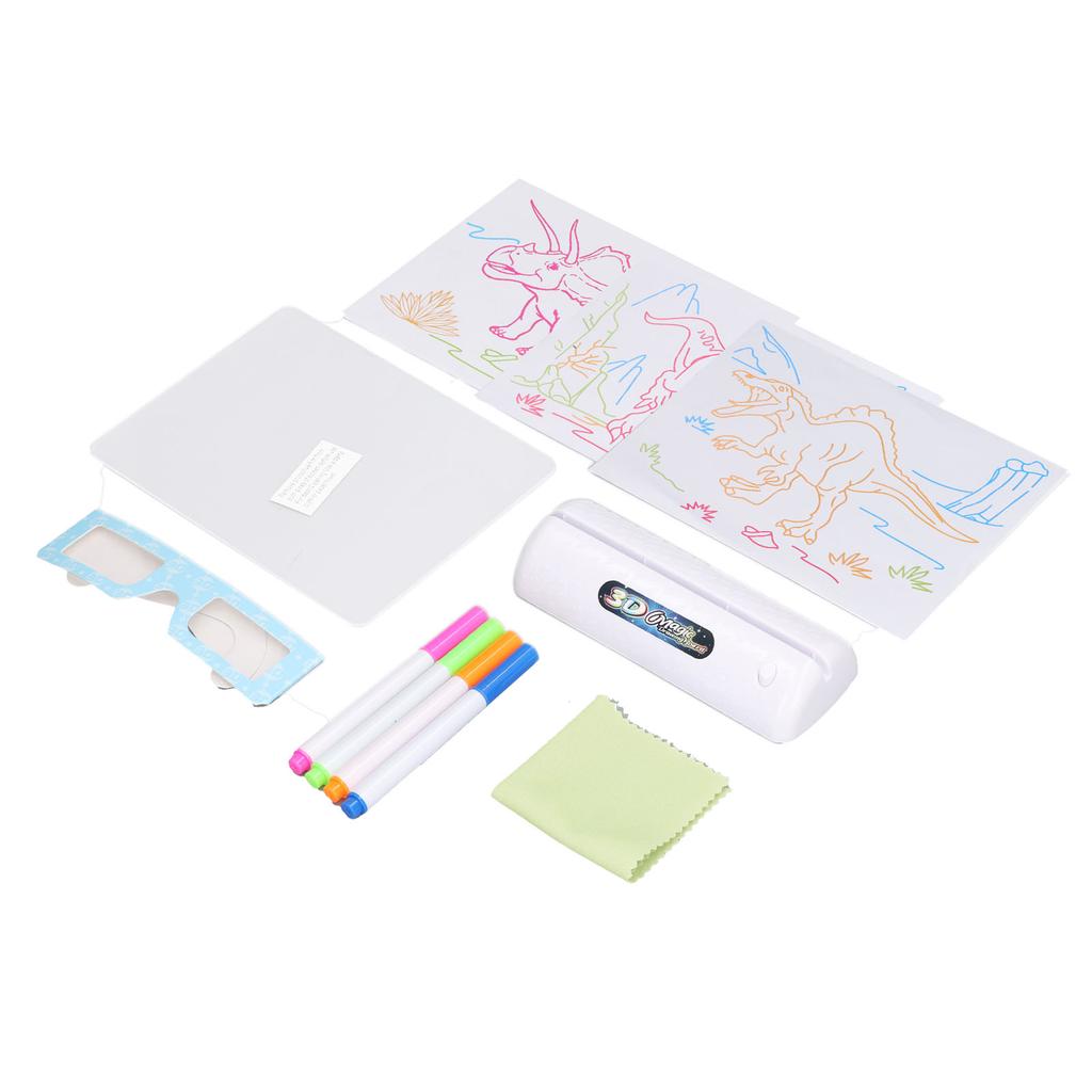 3D Magic Drawing Pad Fun Lightweight Reusable Educational Practical Fluorescent Luminous Writing Board for Children
