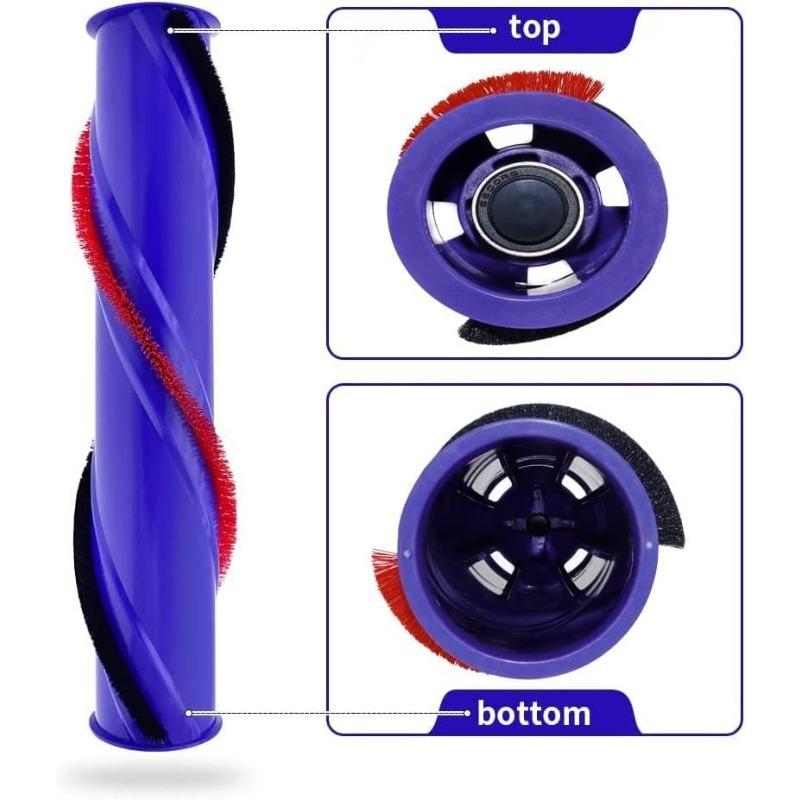 Roller Brush Roll Bar Accessories Set for Dyson V6 Cordless Vacuum Cleaner Spare Parts, Compared To Part 966821-01, 966084-01, (4 Prong Brush Roller