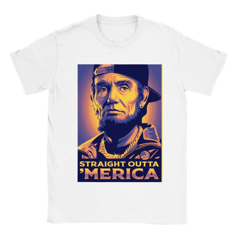 Straight Outta  Merica - Abe Lincoln -  Unisex Crewneck T-shirt Unisex T-Shirt XXL