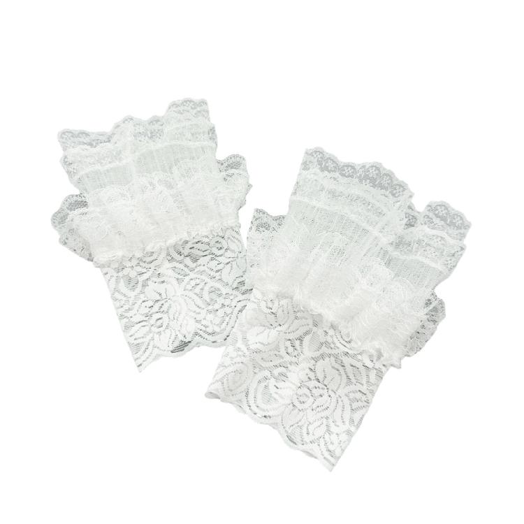 

Фея наручные манжеты для рубашек Свитер Кружева с накладными рукавами Орнамент Расклешенные оборками Расклешенные рукава Накладные манжеты на запястьях белый