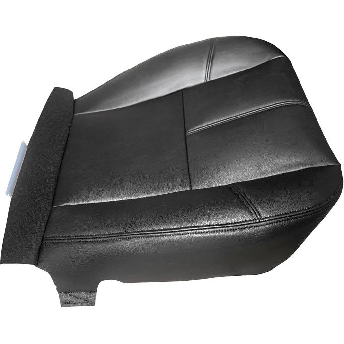 Driver or Passenger Bottom Replacement Leather Seat Cover Black Compatible with 2007 2008 2009 2010 2011 2012 2013 2014 Chevy Silverado Tahoe