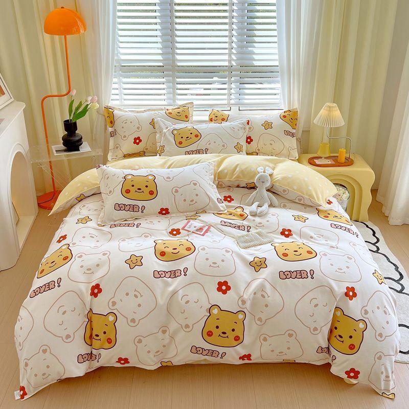Four-season Universal Four-piece Set, Skin-friendly Cotton Quilt Cover, Bed Sheet, Double Bedding, Dormitory Three-piece Set