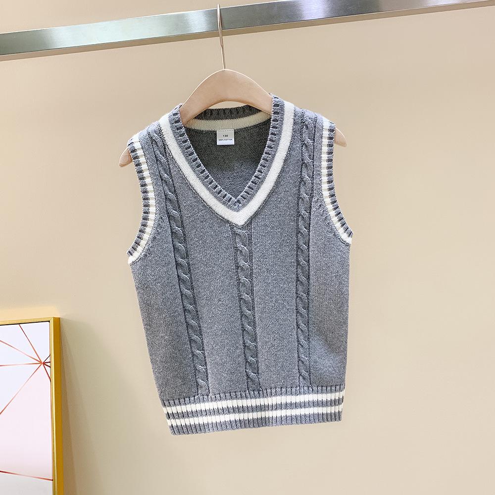 Unisex Strickschulweste: Warme Schülermode für Frühling & Herbst