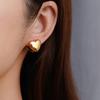 European and American Fashion Trend Stainless Steel Double-sided Love Ear Buckle Women's Simple Love Smooth Niche Design Earrings