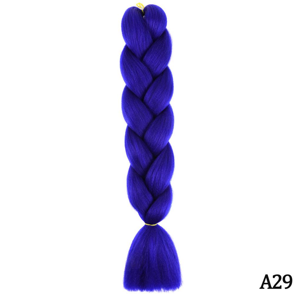 Jumbo flette 24 tommer syntetisk flette hår Ombre Jumbo hårforlengelse for kvinner DIY hårfletter Rosa Lilla Gul Grå