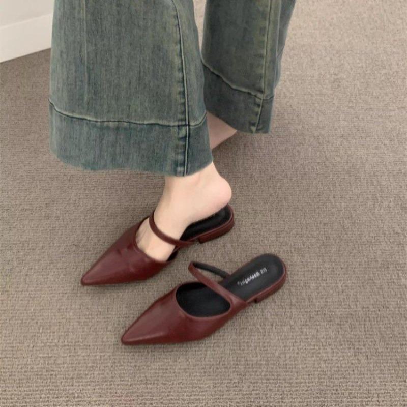 Summer New Style Women's Spring Summer Pointed Toe Women's Slippers Fashion Shallow Party Dress Ladies Flats Slides Shoes