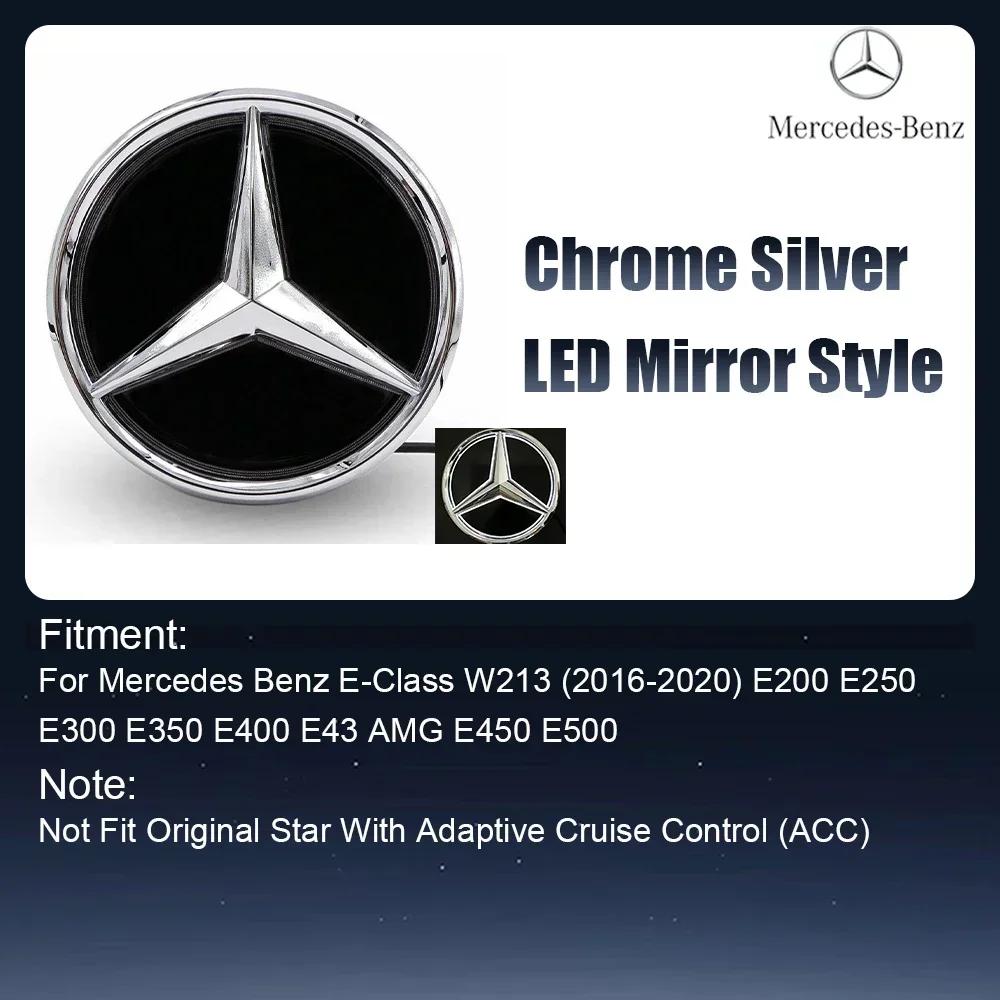 2025 Hot For Benz AMG Silver And Black OE Style Front Grill Star Emblem Chrome Logo Badge Fit For Mercedes Benz E200 E250 E300 E