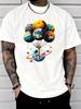 Unisexs Astronaut Planet Balloon Graphic T Shirt Space Galaxy Streetwear Short Sleeve Cotton Hip Hop Casual Summer Tee for Unisex