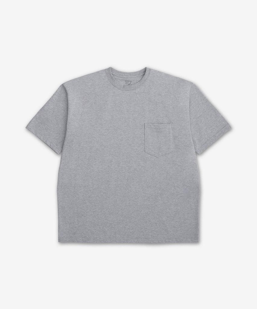 Oeoseullou Study Cotton Pocket Short Sleeve T-Shirt - Heather Gray / 030017N64