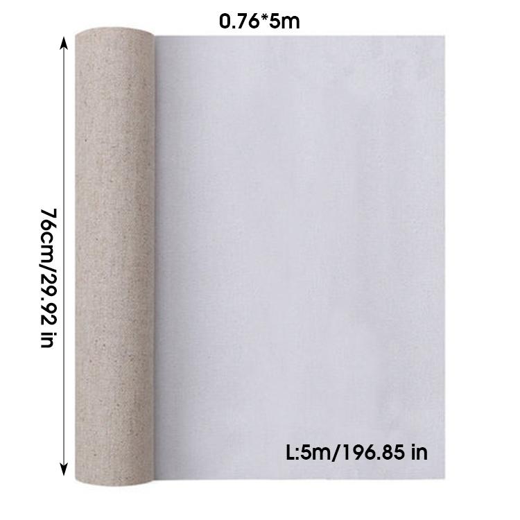 5m/Rolle Leinenmischung Öl Leinwand Rolle, Geeignet Für Ölmalerei, Acrylfarben, Malerei Kunstbedarf, 21cm 47cm 57cm 77cm Breite