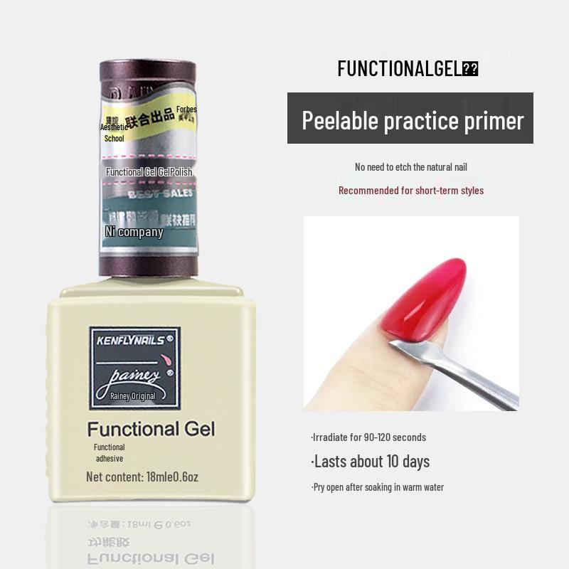 Rainie Nail Gel Builder: Strengthening Base & Tempered Top Coat with Matte Glass Sealer & Nail Tip Adhesive.