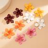 SHIXIN 6 Colors Elegant Drip Oil Big Flower Stud Earrings for Women New Trendy White Floral Earrings Female Daily Jewelry Gift