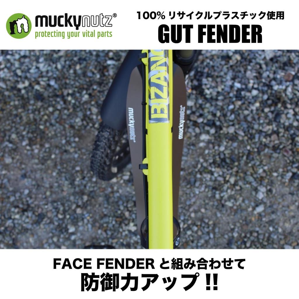 Mucky Nutz Bicycle Frame Reusable with GUT FENDER Mudguards, Black, Velcro,