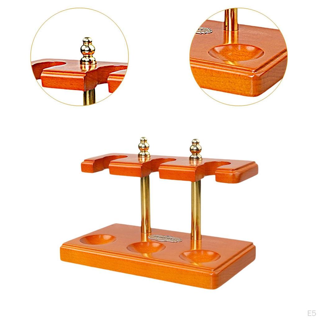 Dřevěný stojan na dýmky 3 sloty Ručně vyráběné příslušenství Organizér z masivního dřeva Černý