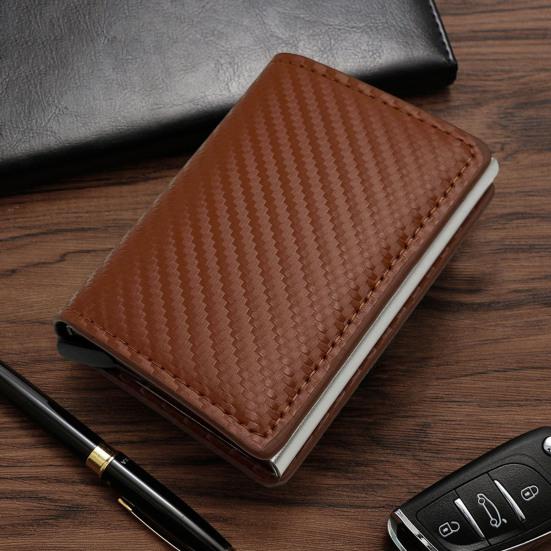 Men Pop-up Wallet RFID Blocking Card Holder Anti-Theft Slim Aluminum Alloy Wallet Pocket Wallet for Cash Credit Cards