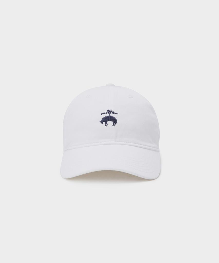 BROOKS BROTHERS [Unisex] Cotton Logo Baseball Cap (White) (Bbacmm1500Aef)