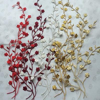 3D Çiçek Aplike Erik Çiçeği Nakış Kazak Elbise Bluz Dekor Kendin Yap Dikiş Yaması