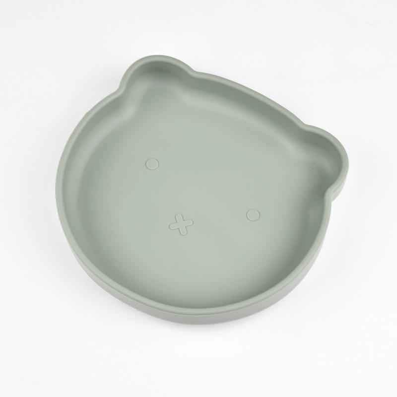 Silikon Geschirr Kinder Cartoon Abendessen Platte Baby Hilfs Lebensmittel Schüssel Baby Silikon Platte