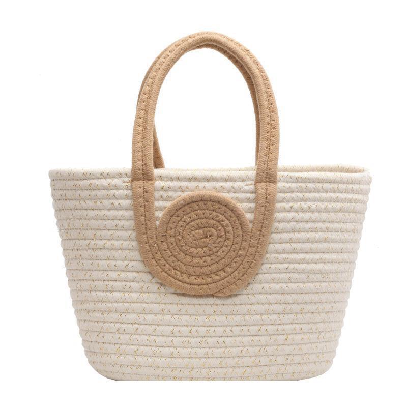 

Woven Tote Bag High-end Simple Handbag Straw Cotton All-matching Commuter Women s