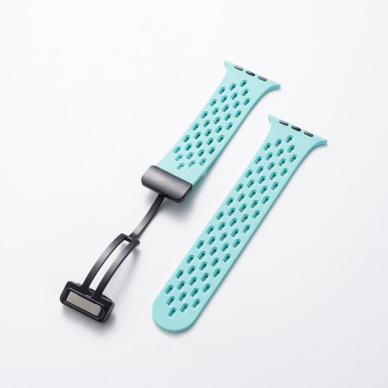

Apple S11 Ultra Single-Loop Sports iWatch Strap: Breathable Magnetic Buckle Silicone Wristband Compatible: 1-9 Gen SE [38/40/41], 10 Gen 42