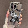 INS Ink Butterfly Pattern Electroplated Phone Case For iPhone 17 16 15 14 13 12 11 Pro Max Plus XS 17 Air Shockproof Clear Cover